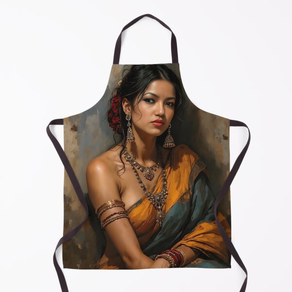 Item preview, Elegant Indian Woman in Traditional Saree – Digital Art Portrait by VektorVIbe designed and sold by VektorVibe.