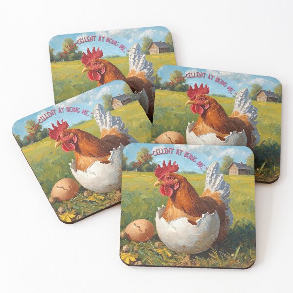 Item preview, I’m Egg-cellent at Being Me Funny Chicken Farm Art designed and sold by george335555.