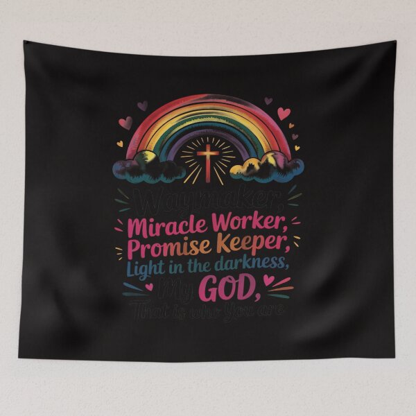 Item preview, Kids Waymaker Miracle Worker Rainbow Boho Christian designed and sold by BotboutiquePre.