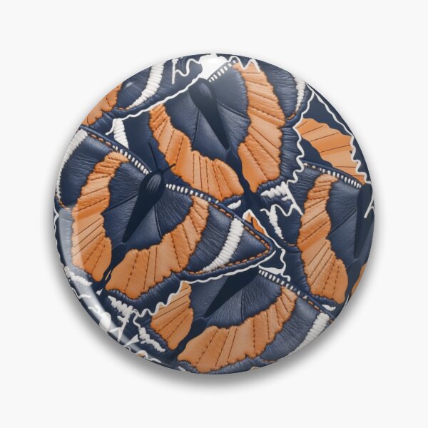 Item preview, Fantasy Leather and Navy Blue Butterflies with Terracotta designed and sold by Ciervo Primavera.