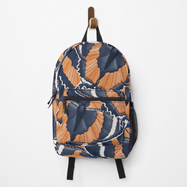 Item preview, Fantasy Leather and Navy Blue Butterflies with Terracotta designed and sold by Ciervo Primavera.