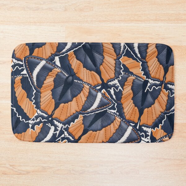 Item preview, Fantasy Leather and Navy Blue Butterflies with Terracotta designed and sold by Ciervo Primavera.