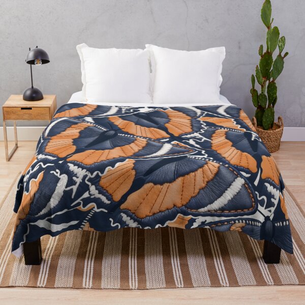 Item preview, Fantasy Leather and Navy Blue Butterflies with Terracotta designed and sold by Ciervo Primavera.