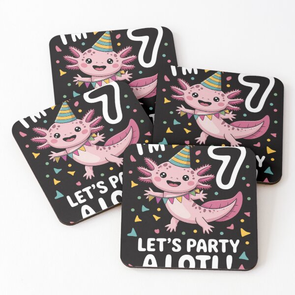 Item preview, Kids 7th Birthday Axolotl Pun Let's Party A Lotl designed and sold by BotboutiquePre.