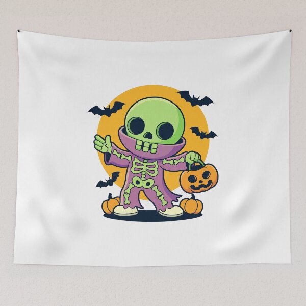 Item preview, Cute Skeleton Trick or Treat Halloween Cartoon designed and sold by Horrify.