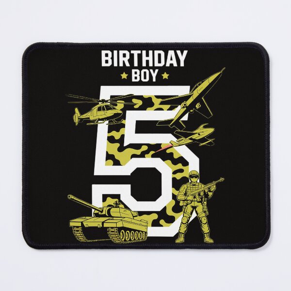 Item preview, Kids 5th Birthday Military Themed Camo Boys 5 Yrs Old Soldier designed and sold by BotboutiquePre.