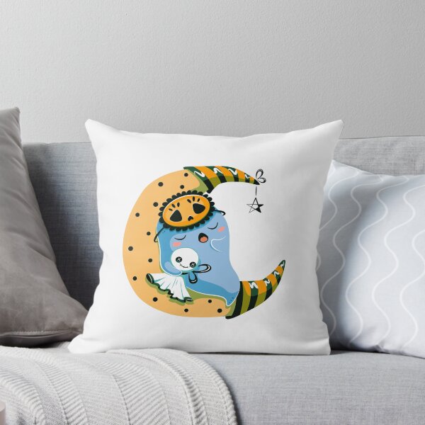 Item preview, Cute Ghost Sleeping on Moon Halloween Illustration designed and sold by Horrify.
