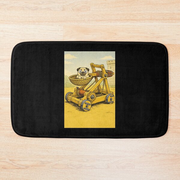 Item preview, Pug Medieval Dogs – Catapult Pug – Gift for Pug Lovers • Retro Comics • Vintage Halftone designed and sold by JacobKAurumhead.
