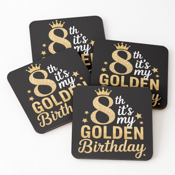 Item preview, It's My 8th Golden Birthday 8 Year Old Bday Kids Born 2016 designed and sold by BotboutiquePre.