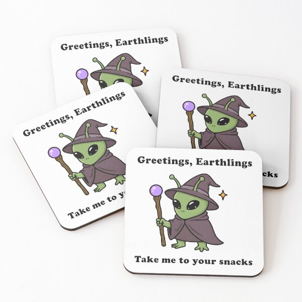 Item preview, Greetings, Earthlings – Take Me to Your Snacks Alien Wizard designed and sold by Senkov.