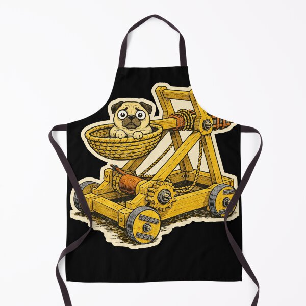 Item preview, Pug Medieval Dogs – Catapult Pug – Gift for Pug Lovers • Retro Comics • Vintage Halftone designed and sold by JacobKAurumhead.