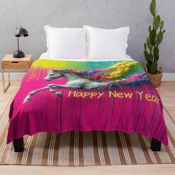 Item preview, watercolor illustration of colorful horse in splash effect designed and sold by ideandesign.