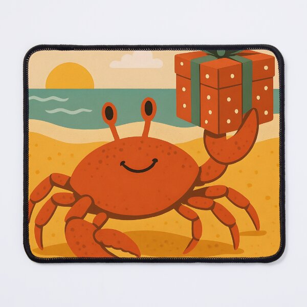 Item preview, Happy Gifting – Christmas Crab Beach Poster designed and sold by Sea Gem.