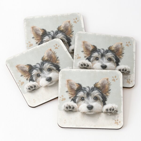 Item preview, Biewer Terrier Peeking over Wall 01 designed and sold by Elisabeth Lucas.