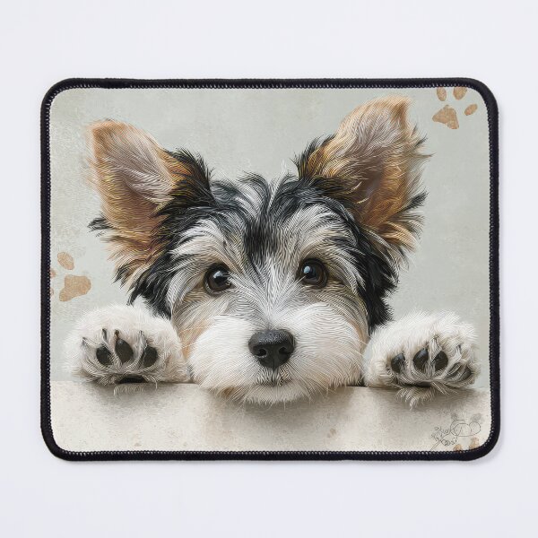 Item preview, Biewer Terrier Peeking over Wall 01 designed and sold by Elisabeth Lucas.