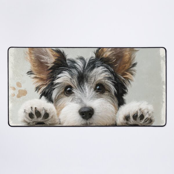 Item preview, Biewer Terrier Peeking over Wall 01 designed and sold by Elisabeth Lucas.