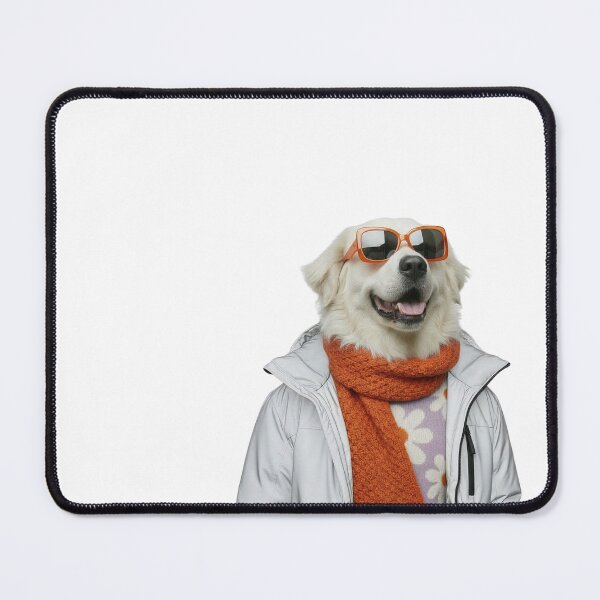 Item preview, Great Pyrenees Winter Style | Floral Knit & Sunglasses designed and sold by slydawgstudio.