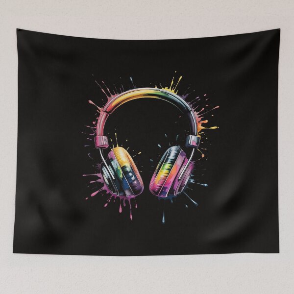 Item preview, Headphones Music DJ Colourful Music Headphones Music Lover designed and sold by silladive.
