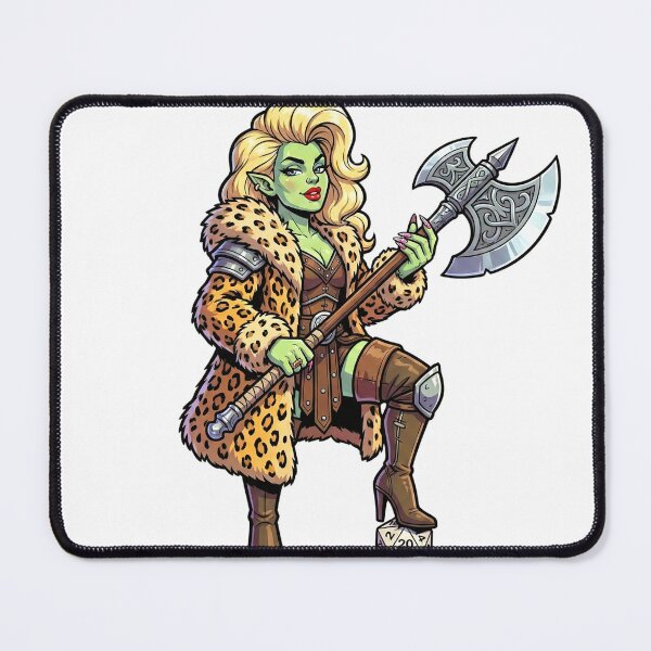 Item preview, Savage Chic: Half-Orc Barbarian Dice Diva designed and sold by SkinnyFlatWhite.