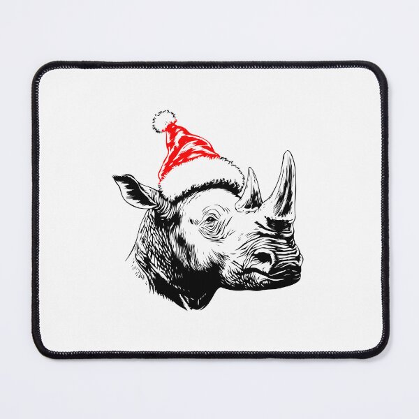 Item preview, Rhino in Christmas Hat designed and sold by JollyCritters.