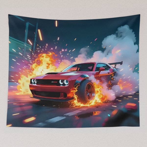 Item preview, Car doing a burnout in a fantasy world.  designed and sold by Nomad-Maynard.