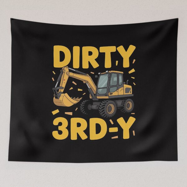 Item preview, Dirty 3rd-Y Construction Kids 3 Years Old 3rd Birthday Party designed and sold by demarioTTS.