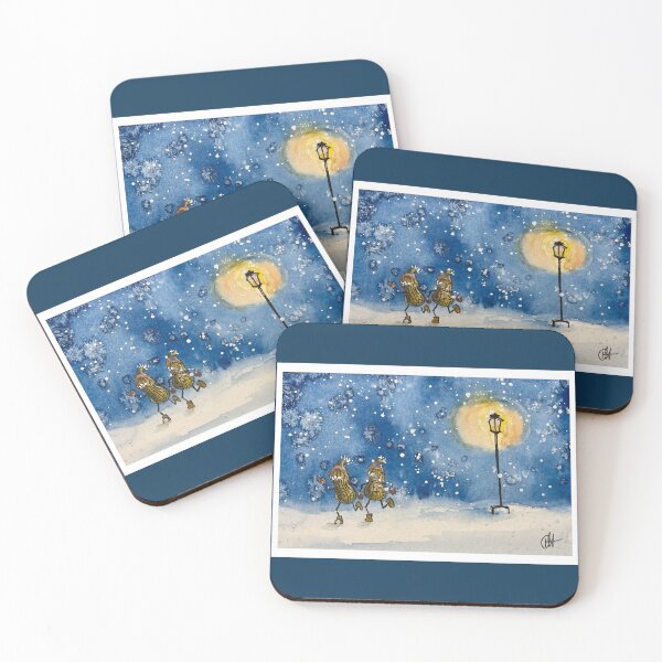 Item preview, Two peanuts in winter light - hand in hand through the winter wonderland designed and sold by LumiSoleil.