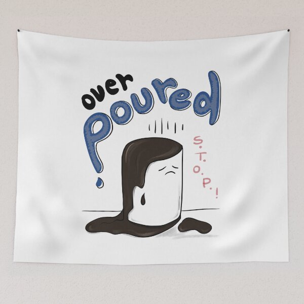 Item preview, Over Poured | Emotional Overflow Doodle | Low Energy Life designed and sold by mintmono-studio.
