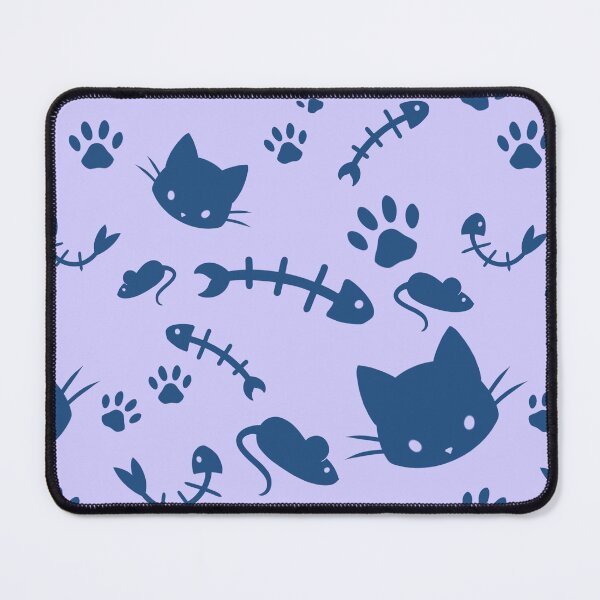 Item preview, Cat and Mouse Dark Blue designed and sold by PatternedBread.
