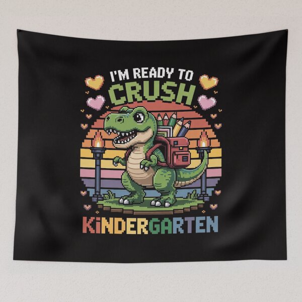 Item preview, Back To School Kindergarten Boys I'm Ready to Crush Dinosaur designed and sold by portcrysral.