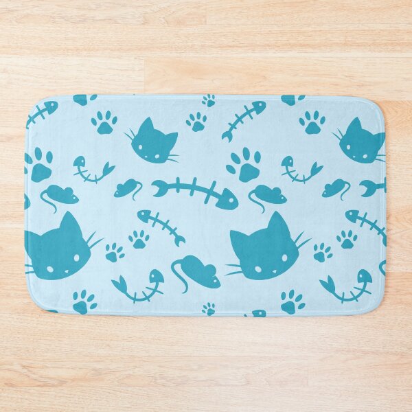 Item preview, Cat and Mouse Light Blue designed and sold by PatternedBread.