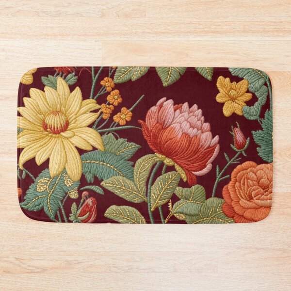 Item preview, Embroidered Rococo Flower Garden designed and sold by Ciervo Primavera.