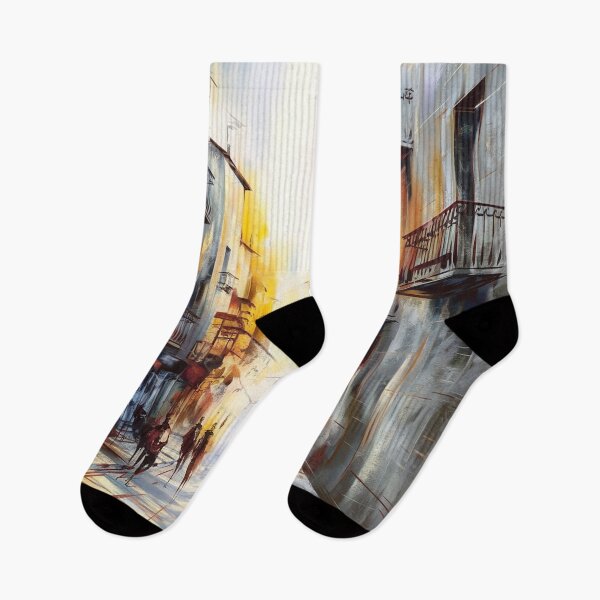 Item preview, Watercolor European Street Scene - Golden Hour designed and sold by Ed & Harmony.