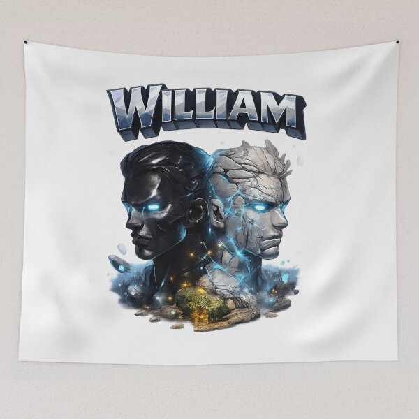 Item preview, William Gemini Twins – Zodiac Fantasy Name Art designed and sold by AlexLineArt.