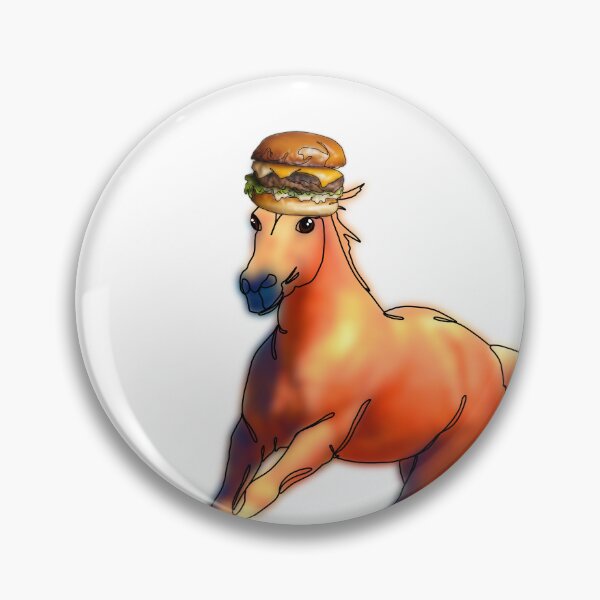 Item preview, Whimsical Horse Wearing a cheeseburger Hat – animalzinhats designed and sold by Ashley’sAnimalz.
