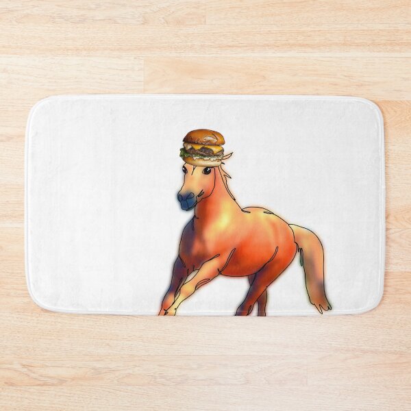 Item preview, Whimsical Horse Wearing a cheeseburger Hat – animalzinhats designed and sold by Ashley’sAnimalz.