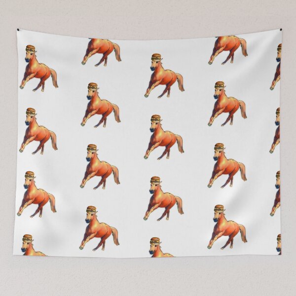 Item preview, Whimsical Horse Wearing a cheeseburger Hat – animalzinhats designed and sold by Ashley’sAnimalz.
