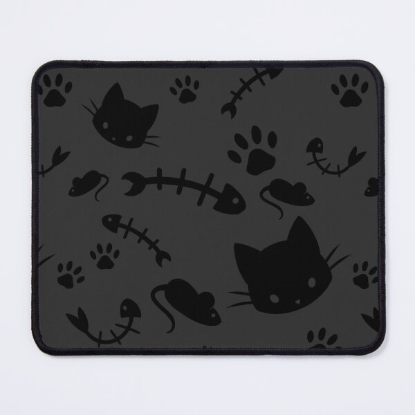 Item preview, Cat and Mouse Black on Grey designed and sold by PatternedBread.