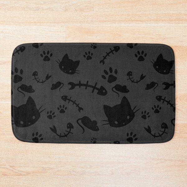 Item preview, Cat and Mouse Black on Grey designed and sold by PatternedBread.