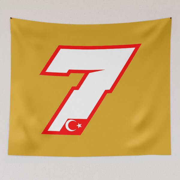 Item preview, Toprak Number 7 – White & Red Outline with Turkish Flag | Moto Racing Design designed and sold by Fan Art Station .