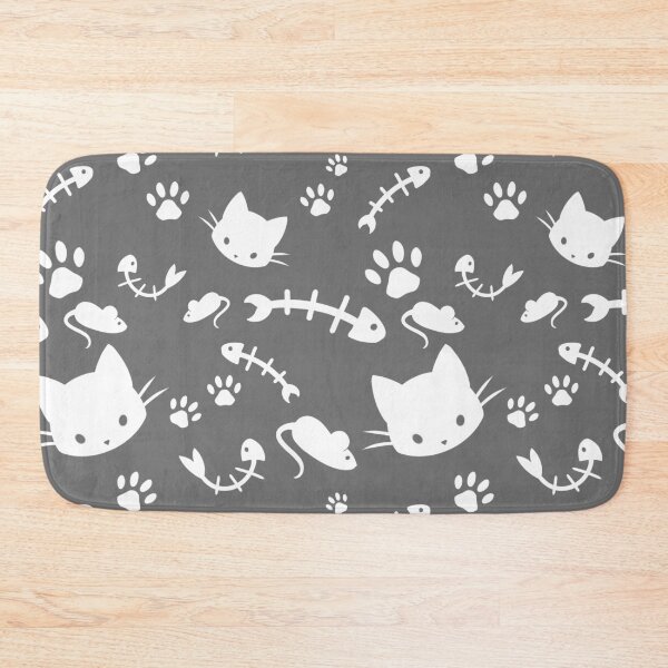 Item preview, Cat and Mouse White on Grey designed and sold by PatternedBread.