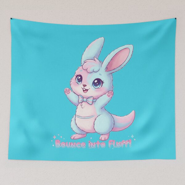 Item preview,  Fluffaroo — "Bounce into Fluff!" Pastel Kawaii Bunny‑Kangaroo designed and sold by harmandragon04.