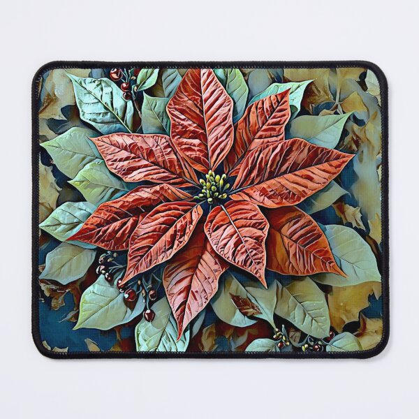 Item preview, Silent Glow beneath Winter Veil Poinsettia Flower Pattern designed and sold by shaang.