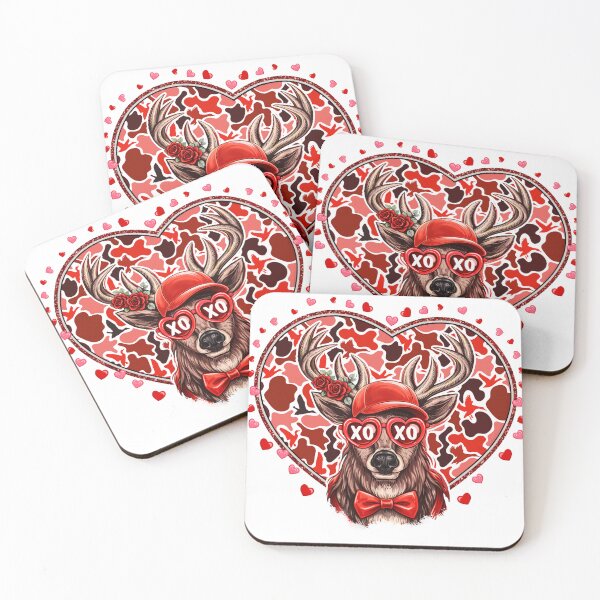 Item preview, Heart Deer Valentine , Funny Valentine, Be mine, Cupid Love designed and sold by vintagearttee.
