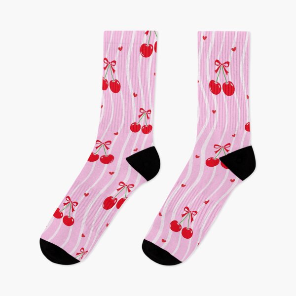 Item preview, Cherry Bow & Heart Seamless Pattern designed and sold by PatternFlux.