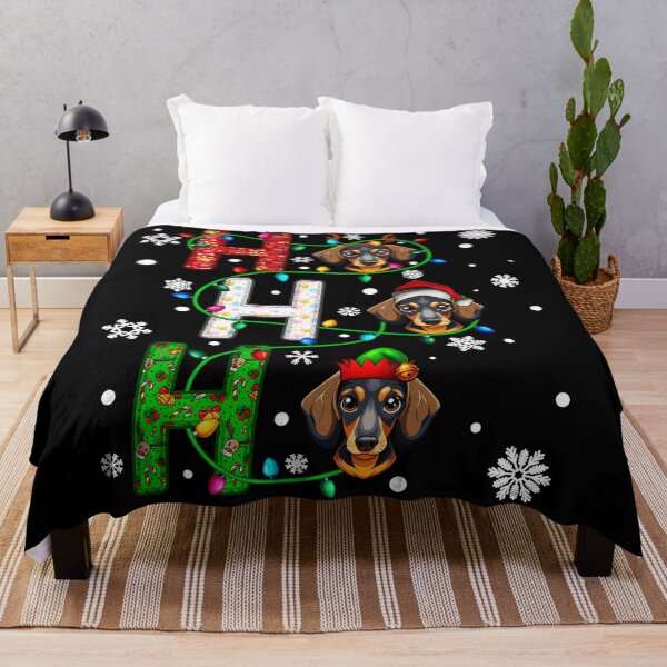 Item preview, Santa Hat Ho Ho Ho Family Christmas Dachshund Dog Xmas designed and sold by WayTBeenkenArt.
