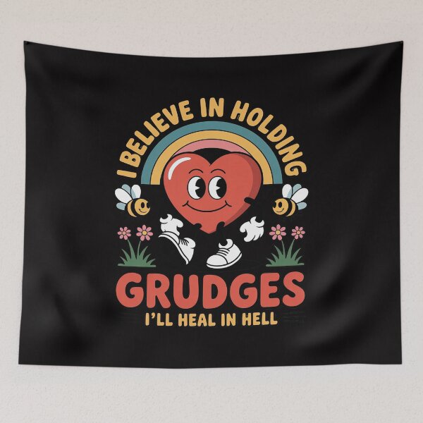Item preview, I Believe In Holding Grudges I'll Heal In Hell Rainbow Heart designed and sold by berniceschm.