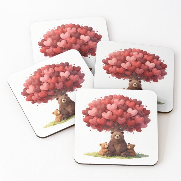Item preview, Father Bear and Cubs | Heart Canopy Family Illustration designed and sold by graphicsangels.