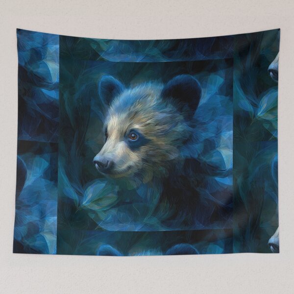 Item preview, Bear Cub in a Blue Forest designed and sold by Savannah Gibbs.