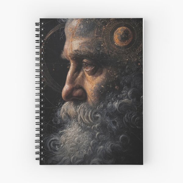 Item preview, Ancient Philosopher with Cosmic Mind and Celestial Symbols designed and sold by Shannon Hilson.